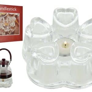 CANDELABRO VIDRIO CORAZON 22545