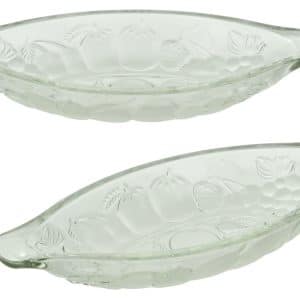 Bowl Oval Vidrio Labrado Frutas 23.7X10.3X3.6Cm M3