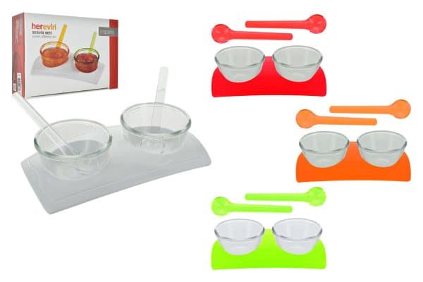 Copetinero Herevin X2Uds Con Bandeja Y Cucharas