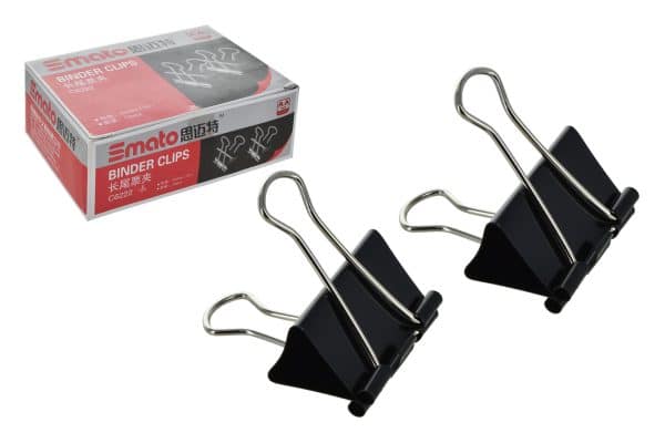 APRIETA PAPEL X12PCS METAL NEGRO 41MM LARGO CAJA 23304 Q108