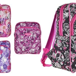 Mochila Escolar C/Brillo 2 Cierres 30X36X11Cm