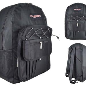 Mochila Lona Lisa C/Elastico Frontal 3 Cierres 4 Colores 46X33X8Cm