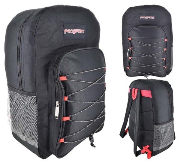 Mochila Lona Lisa C/Elastico Frontal 2 Cierres 4 Colores 47X33X15.6Cm