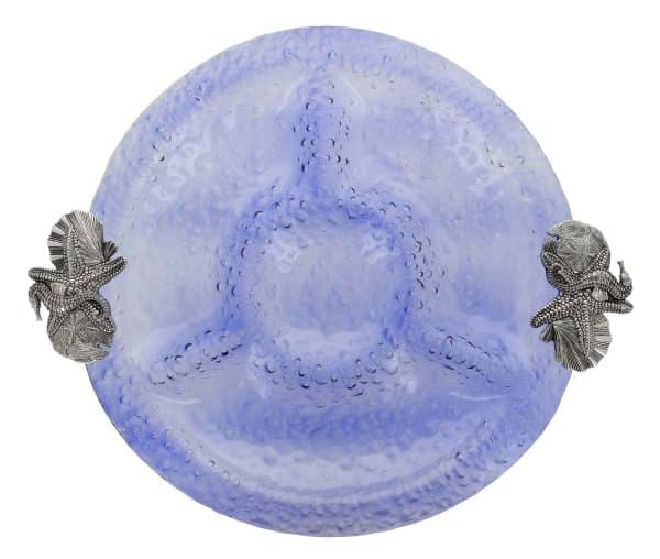 COPETINERO VIDRIO LABRADO 4 REPARTICIONES C/ASAS FORMA OSTRAS 35.7CM 23002 - Imagen 2