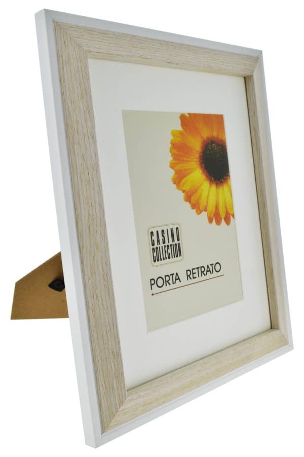 PORTARRETRATO MADERA BORDE EXTERNO BCO 17.8X22.7X1.5CM P/FOTO 13X18CM 23079 - Imagen 2