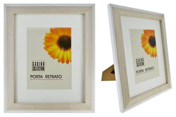 PORTARRETRATO MADERA BORDE EXTERNO BCO 17.8X22.7X1.5CM P/FOTO 13X18CM 23079