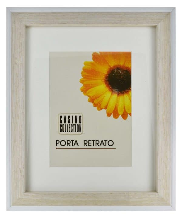 PORTARRETRATO MADERA BORDE EXTERNO BCO 17.8X22.7X1.5CM P/FOTO 13X18CM 23079 - Imagen 3