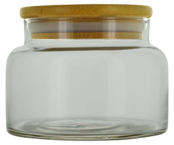 Frasco Vidrio Tapa Madera C/Cierre Hermetico 400Ml 10X8Cm - Imagen 2