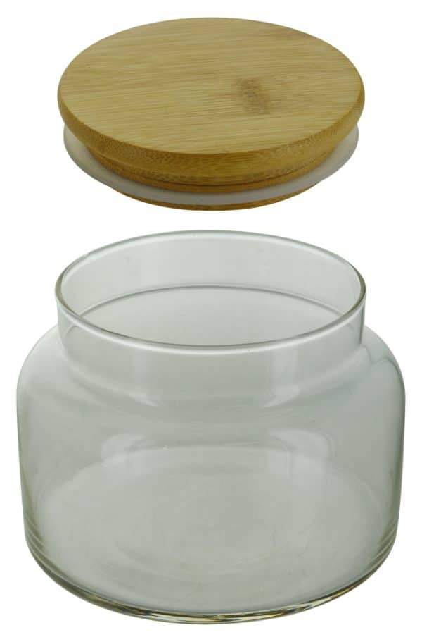 Frasco Vidrio Tapa Madera C/Cierre Hermetico 400Ml 10X8Cm - Imagen 3
