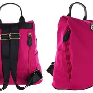 Mochila T/Cartera Lona Lisa C/3 Cierres 2 Bolsillos