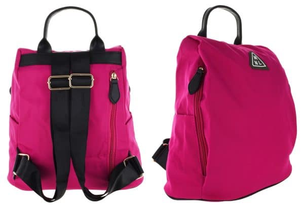 Mochila T/Cartera Lona Lisa C/3 Cierres 2 Bolsillos