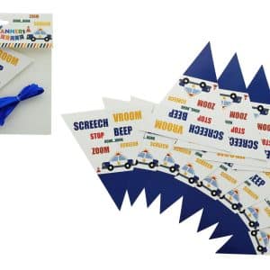 GUIRNALDA PAPEL TRIANGULO T/BANDERIN 12PCS C/DISEÑO 14.5X16CM 3MT 23629