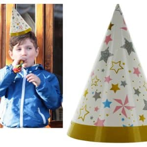 Gorro Cumpleaños X10Uds Carton 21Cm Altura 15Cm Diam C/Diseño
