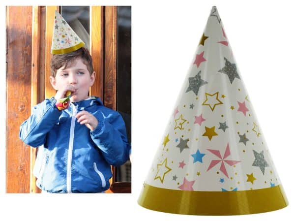 Gorro Cumpleaños X10Uds Carton 21Cm Altura 15Cm Diam C/Diseño