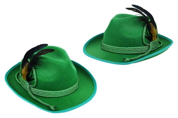 Sombrero Rigido C/Cuerda Y Plumas Cotillon