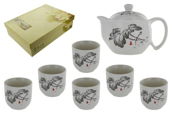 Juego De Te Chino X7Pcs 6 Tazas + Tetera