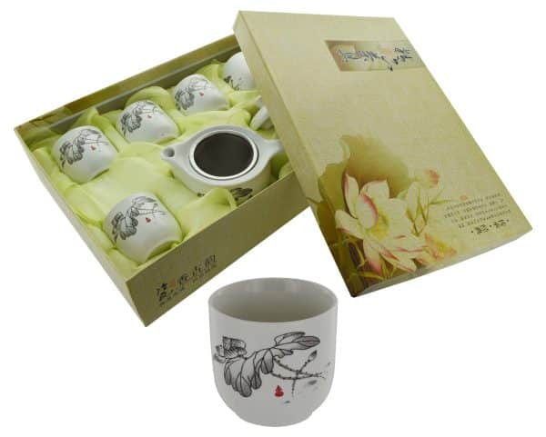 Juego De Te Chino X7Pcs 6 Tazas + Tetera - Imagen 3