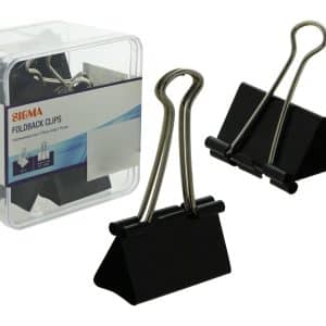 APRIETA PAPEL X24UDS METAL 32MM LARGO NEGRO EN CAJA ACRILICO 24443