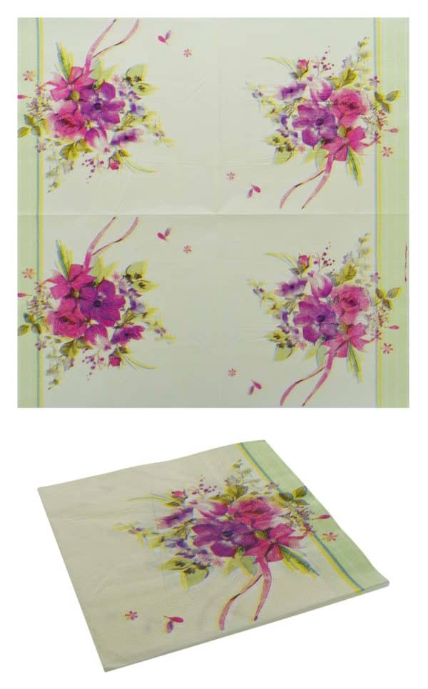 Servilleta X20Uds 17X17Cm Diseño Flores - Imagen 3