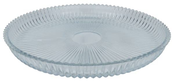 Fuente Vidrio Redonda T/Plato Pizza Labrado Lineas 35.5X3.5Cm - Imagen 3