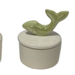 Alhajero Ceramica Blanca Cilindrico Con Tapa 7X4Cm