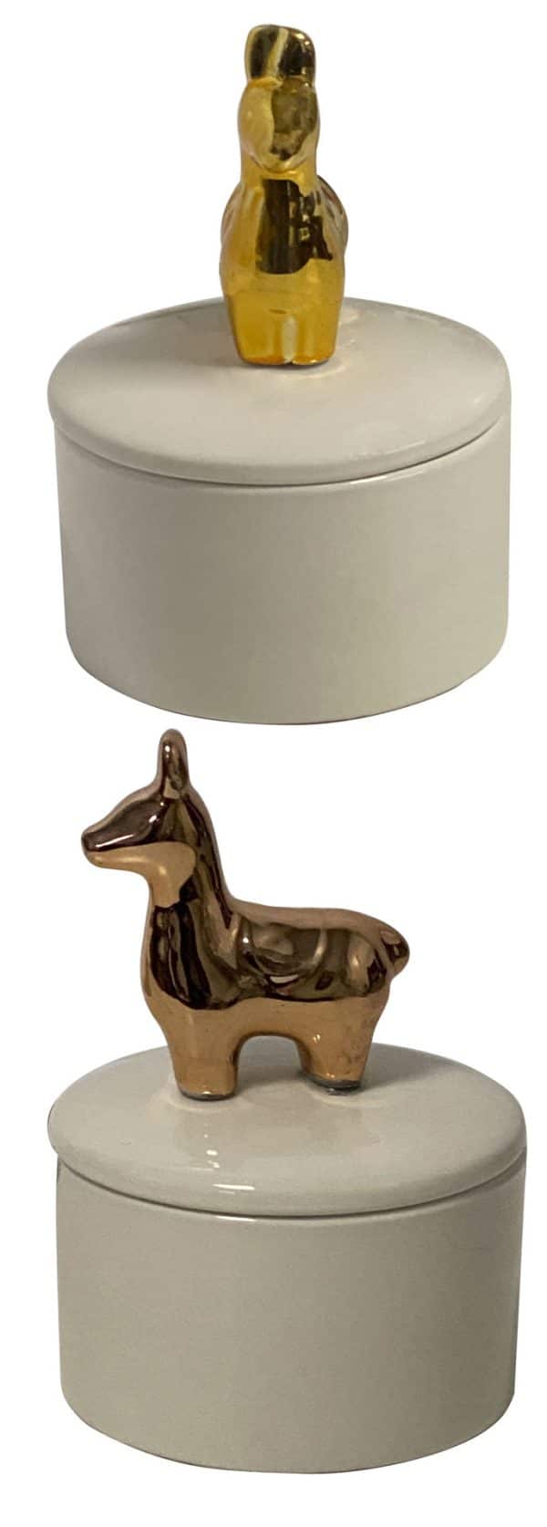 Alhajero Ceramica Blanca Cilindrico Con Tapa 7X4Cm - Imagen 3