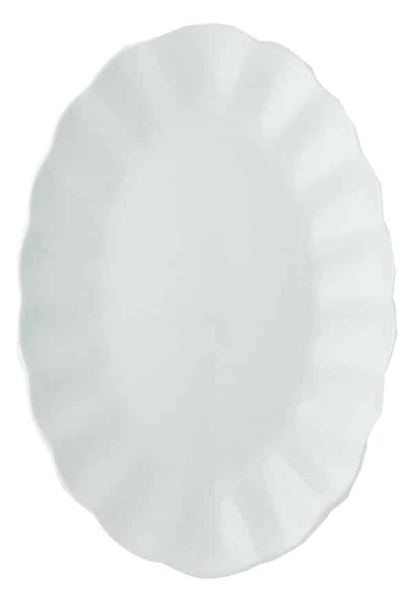 Fuente Ceramica Bca Oval Borde Ondeado 33.5X22.5X3.5Cm - Imagen 2
