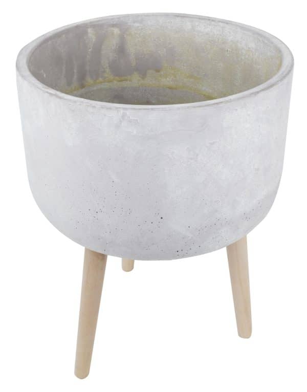 Maceta Hormigon C/Pie Redonda 32X32X52Cm Q1 - Imagen 3