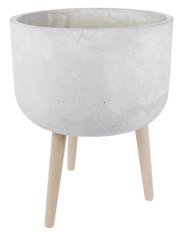 Maceta Hormigon C/Pie Redonda 32X32X52Cm Q1 - Imagen 2