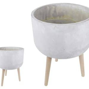 Maceta Hormigon C/Pie Redonda 32X32X52Cm Q1