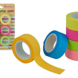 Cinta Adhesiva Papel X6Uds Fluo 15Mm X 5Mts