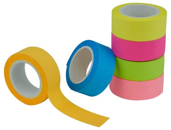 Cinta Adhesiva Papel X6Uds Fluo 15Mm X 5Mts - Imagen 2