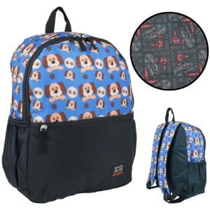 Mochila Lona Estampada C/Bolsillo Delantero Liso 41X39X12Cm