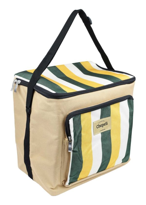 Bolso Termico T/Conservadora C/Bolsillo Y Asa Rayado 29X29X20Cm