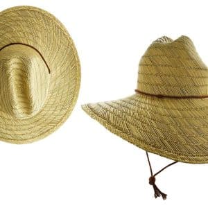 Sombrero Paja Ala Ancha Surfista Rustico 45Cm Diametro Con Cordon