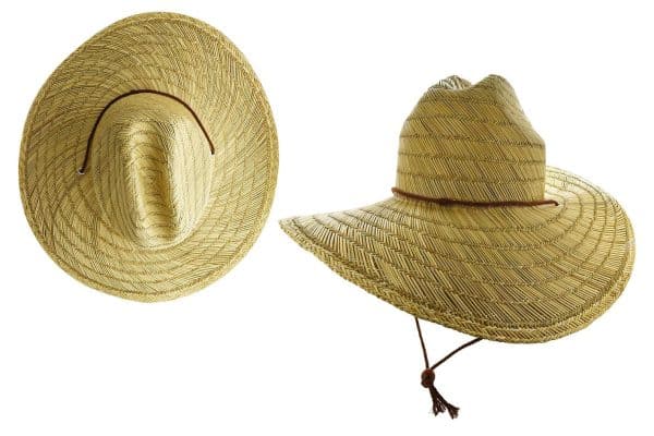 Sombrero Paja Ala Ancha Surfista Rustico 45Cm Diametro Con Cordon