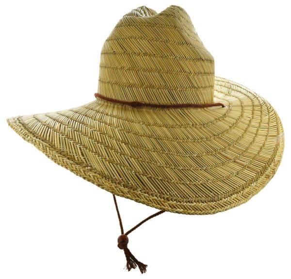 Sombrero Paja Ala Ancha Surfista Rustico 45Cm Diametro Con Cordon - Imagen 2