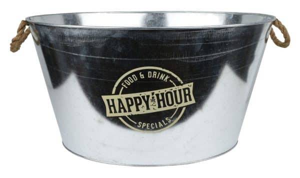 Balde Galvanizado P/Botellas C/Asas Cuerda Linea Happy Hour 51X38.5X27.5Cm Fh303S
