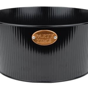 Balde Metal P/Botellas C/Asa Linea Negra Party Time 30X14Cm