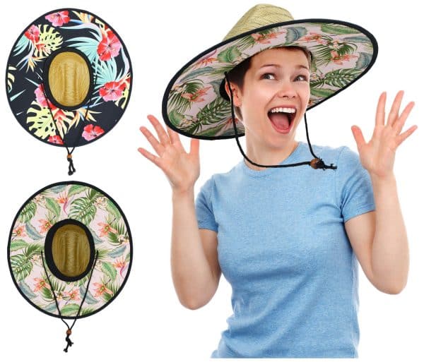Sombrero Paja Ala Ancha Surfista Forrado Diferentes Diseños Excelente Calidad