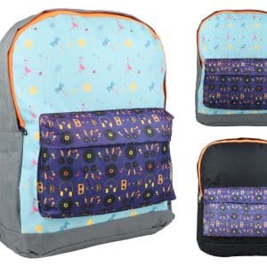 Mochila Lona Cuadrada C/Bolsillo Delantero Diseño Infantil 40X32X15.5C