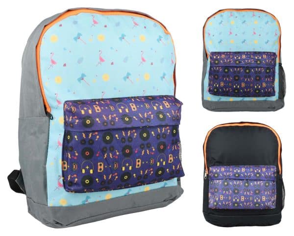 Mochila Lona Cuadrada C/Bolsillo Delantero Diseño Infantil 40X32X15.5C