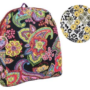 Mochila Tela C/Arabescos Forrada 1 Cierre 32X28X5.5Cm