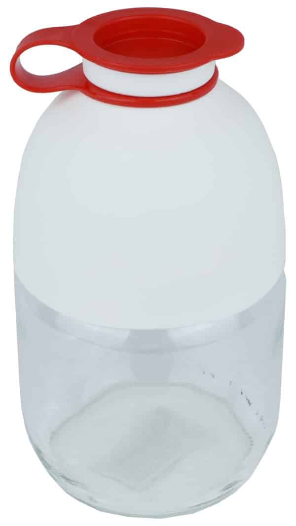 BOTELLA HEREVIN VIDRIO Y PLASTICO BCO C/TAPA ROJA 425ML 131380-000 - Imagen 2