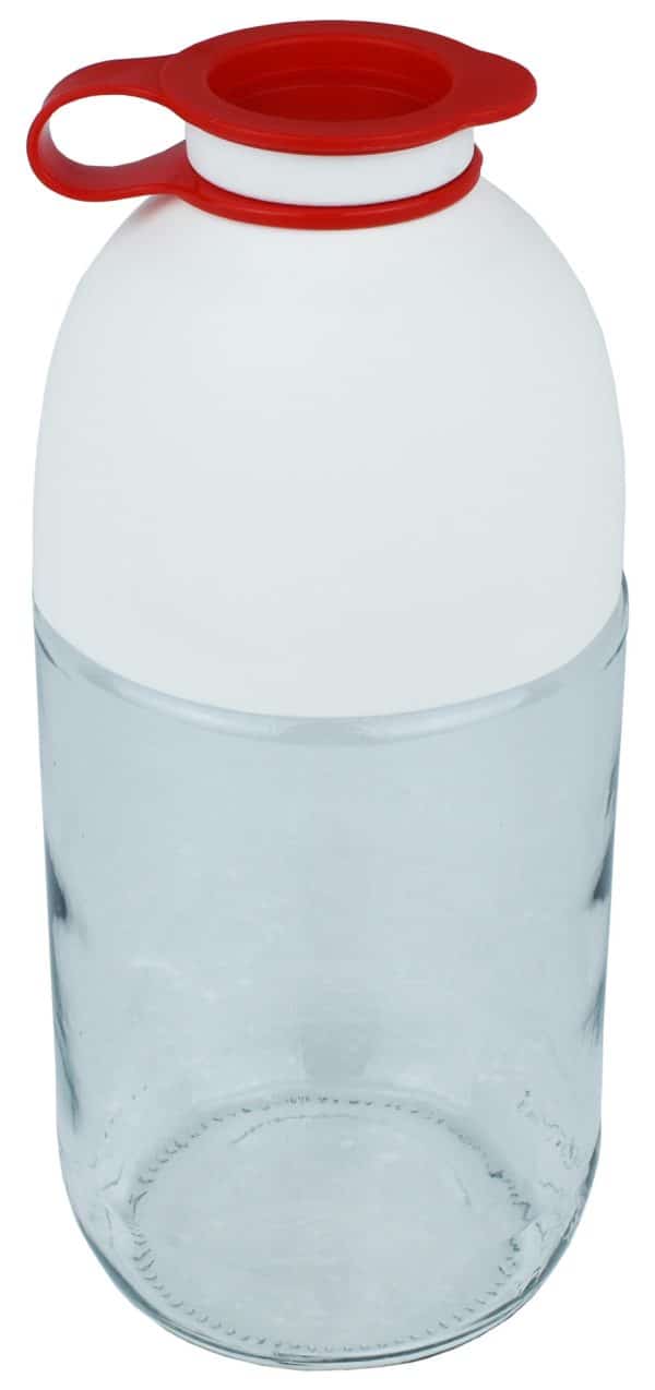BOTELLA HEREVIN VIDRIO Y PLASTICO BCO C/TAPA ROJA 660ML 131381-000 - Imagen 2