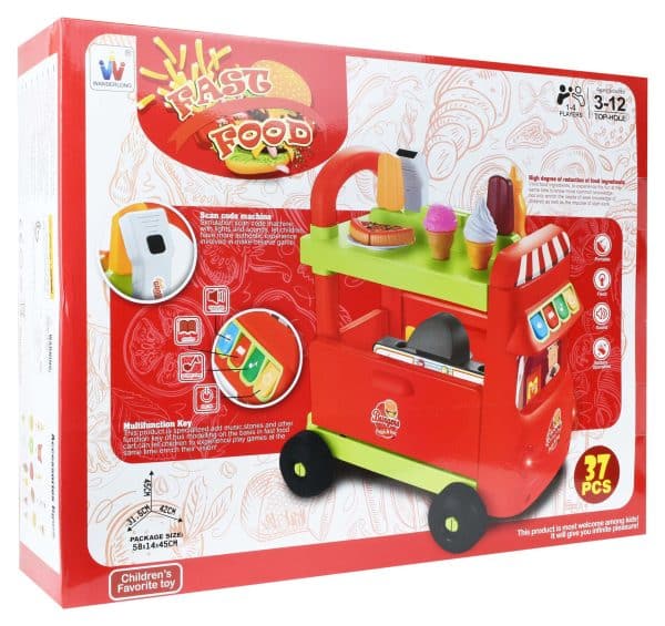 Camion 2En1 Fast Food 37Pcs Con Luz Y Sonido 31.5X42X45Cm -