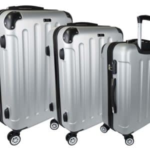 Valija Rigida Set X3Pcs 8 Ruedas Candado Gris Q1