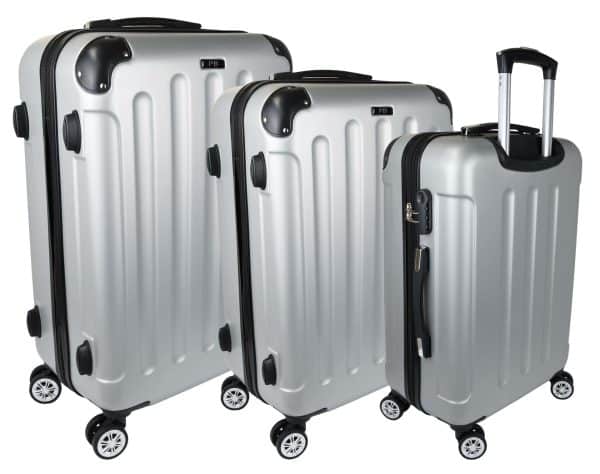 Valija Rigida Set X3Pcs 8 Ruedas Candado Gris Q1