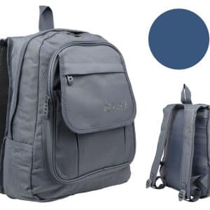 Mochila Lona Lisa 3 Cierres Varias Reparticiones 35X29X12Cm