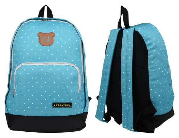 Mochila Lona Lisa C/Lunares Bolsillo Delantero